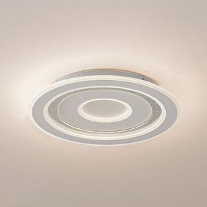 Lindby LED stropna svjetiljka Lorvik, Ø 40 cm, bijela, CCT, prigušljiva, prigušiva, Bijela, Dnevni boravak/blagovaonica, Metal