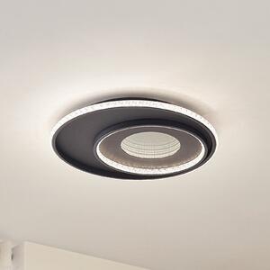 Lindby LED stropna svjetiljka Inessa, Ø 51 cm, crna, CCT, prigušljiva, prigušiva, Crno, Dnevni boravak/blagovaonica, Metal