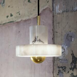Tom Dixon LED viseća svjetiljka Stone, bijela, Ø 18 cm, mramor, prigušiva, Bijela, Dnevni boravak/blagovaonica, Mramor