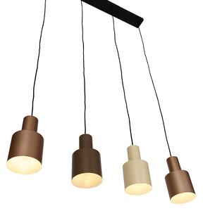Viseća svjetiljka brončana sa taupe i bež 4 svjetla - Ans