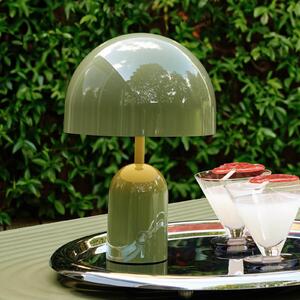 Tom Dixon BELL PRIJENOSNA punjiva stolna lampa, mahovinski zelena, 28 cm, IP44, prigušiva, Zelena, Dnevni boravak/blagovaonica, Plastika
