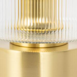Art Deco stolna lampa zlatna sa staklom - Laura