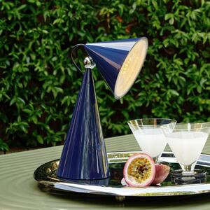 Tom Dixon LED punjiva stolna lampa Pose, indigo, visina 25 cm, prigušiva, Plava, Dnevni boravak/blagovaonica, Plastika