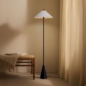 Lindby Norvik podna lampa, visina 150 cm, crna/siva, metalna, Crno, Dnevni boravak/blagovaonica, Metal