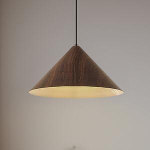 Lindby viseća svjetiljka Clarine, orah, Ø 50 cm, metal, prigušiva, Drvo, Dnevni boravak/blagovaonica, Metal