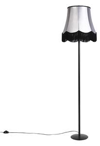 Retro podna lampa crna sjenilo bake crno s sivom 45 cm - Simplo