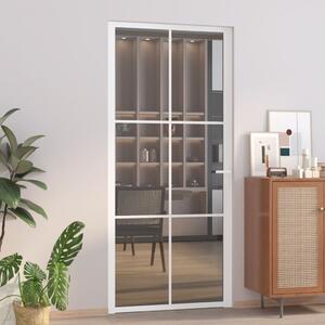 VidaXL Unutarnja vrata 93 x 201,5 cm Bijela od ESG stakla i aluminija
