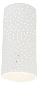 Vintage cilindrična zidna svjetiljka bijela žbuka - Mahou