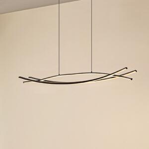 Lucande LED viseća svjetiljka Sayori, 98 cm, crna, s mogućnošću prigušivanja, prigušiva, Crno, Dnevni boravak/blagovaonica, Metal