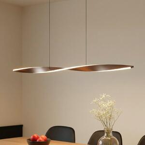 Lindby LED viseća svjetiljka Jaren, crno/smeđa, 100 cm, CCT, Smeđa / hrđa, Dnevni boravak/blagovaonica, Metal