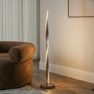 Lindby LED podna lampa Jaren, crno/smeđa, 114 cm, CCT, Smeđa / hrđa, Dnevni boravak/blagovaonica, Metal
