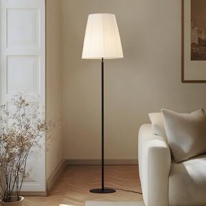 Lindby podna lampa Virelle, crno/bijela, tekstil, visina 170 cm, Bijela, Dnevni boravak/blagovaonica, Tkanina / tekstil