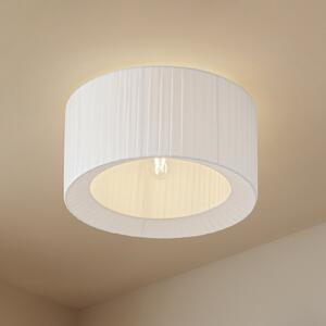 Lindby stropna svjetiljka Virelle, bijela, tekstil, Ø 40 cm, E27, prigušiva, Bijela, spavaća soba, Tkanina / tekstil