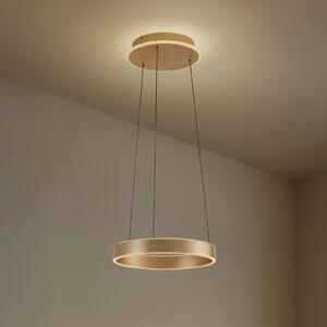 Lucande LED viseća svjetiljka Tindra, Ø 40 cm, zlatna, prigušljiva, prigušiva, Zlato / mjed, Dnevni boravak/blagovaonica, Metal