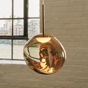 Tom Dixon LED viseća svjetiljka Melt, Ø 28 cm, brončana boja, prigušiva, Bronca / stari mesing, Dnevni boravak/blagovaonica, Plastika