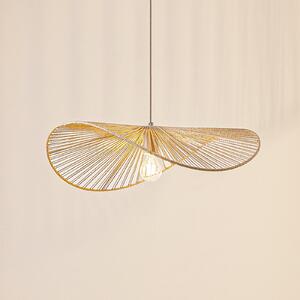 Lindby viseća lampa Valdorin, bež, papir, duljina 75 cm, prigušiva, Bež, Dnevni boravak/blagovaonica, Papirnati karton