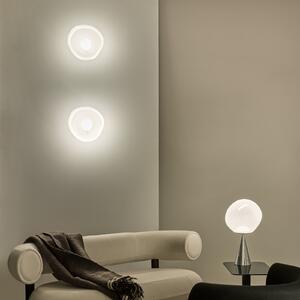 Tom Dixon LED zidna svjetiljka Melt, Ø 29 cm, opalna/kromirana, prigušiva, Metalik, Dnevni boravak/blagovaonica, Plastika