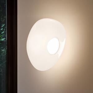 Tom Dixon LED zidna svjetiljka Melt, Ø 50 cm, opalna/kromirana, prigušiva, Metalik, Dnevni boravak/blagovaonica, Plastika