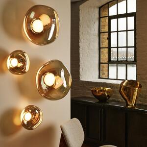 Tom Dixon LED zidna lampa Melt, Ø 29 cm, brončana, prigušiva, Bronca / stari mesing, Dnevni boravak/blagovaonica, Plastika