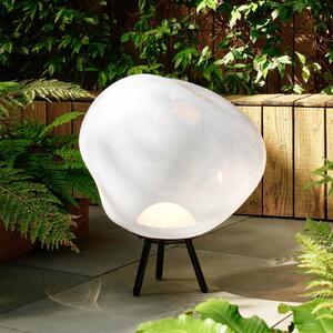 Tom Dixon LED vrtna svjetiljka na baterije Melt velika, opalna, 57 cm, prigušiva, Bijela, Plastika, Stalak kišobran