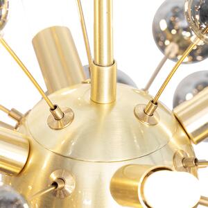 Dizajnirana viseća svjetiljka od mesinga s dimnim staklom 8 svjetala - Explode