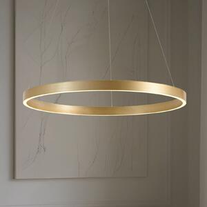 Lucande Yonam LED viseća svjetiljka, Ø 80 cm, 1 žarulja, zlatna, CCT, prigušiva, Zlato / mjed, Dnevni boravak/blagovaonica, Metal