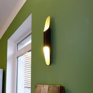 Deko-Light LED zidna svjetiljka Apodis, crna/zlatna, visina 50 cm, metal dim, prigušiva, Crno, Dnevni boravak/blagovaonica, Metal