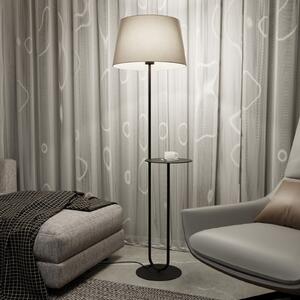 EMIBIG LIGHTING Podna lampa Hotel, bež/crna, visina 150 cm, tkanina/metal, Bež, Dnevni boravak/blagovaonica, Tkanina / tekstil