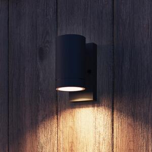 Calex vanjska zidna svjetiljka Alba GU10, downlight, crna, senzor, prigušiva, Crno, Aluminij