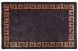 VidaXL Perivi tepih 80 x 150 cm crno-zlatni protuklizni