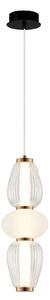 Viokef LED visilica Shiny, Ø 16 cm, prozirno/bijela, staklo, Providna, Dnevni boravak/blagovaonica, Staklo