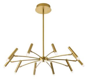 Viokef LED viseća lampa Secret, zlatne boje, Ø 80 cm, metal, 10 žarulja., prigušiva, Zlato / mjed, Dnevni boravak/blagovaonica, Metal