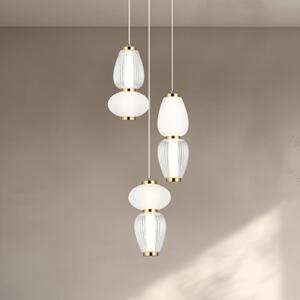 Viokef LED viseća svjetiljka Shiny, Ø 60 cm, prozirno/bijela, staklo, Providna, Dnevni boravak/blagovaonica, Staklo