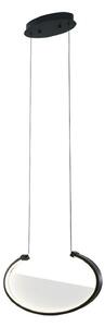 Viokef Adele LED viseća lampa, dužina 37 cm, crna, metal, Crno, Dnevni boravak/blagovaonica, Aluminij