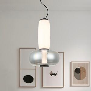 Viokef LED viseća lampa Avery, dim siva/bijela, Ø 32 cm, staklo, Sivo, Dnevni boravak/blagovaonica, Staklo