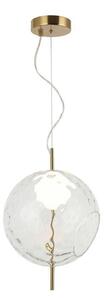 Viokef LED visilica Dalia, prozirna/zlatna boja, Ø 30 cm, staklo, Providna, Dnevni boravak/blagovaonica, Staklo