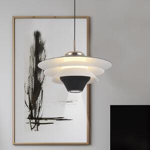 Viokef LED visilica Manley, crno/bijela, Ø 22 cm, metal, Crno, Dnevni boravak/blagovaonica, Metal