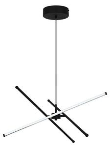 Viokef LED visilica Sandy, dužina 60 cm, crna, metal, Crno, Dnevni boravak/blagovaonica, Aluminij