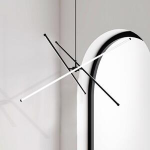 Viokef LED visilica Sandy, dužina 90 cm, crna, metal, Crno, Dnevni boravak/blagovaonica, Aluminij