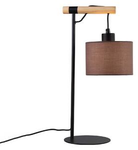 Viokef Stolna lampa Rika, visina 46 cm, sivo/crna, tkanina/metal, prigušiva, Sivo, Dnevni boravak/blagovaonica, Tkanina / tekstil