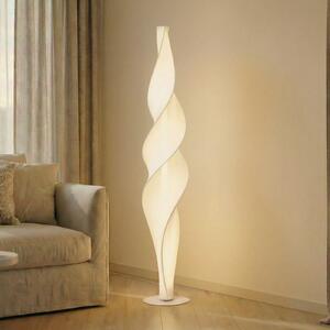 Lucande LED podna lampa Novelle, bijela, CCT, visina 137 cm, prigušiva, Bijela, Dnevni boravak/blagovaonica, Plastika