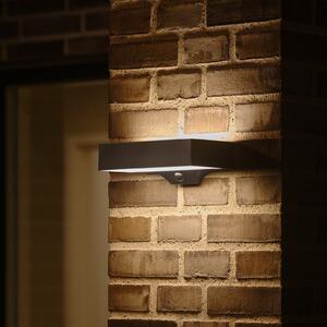 Nordlux LED solarna vanjska zidna svjetiljka Monay Square crna IP44, Crno, Plastika, Zidni kvadrat
