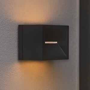 Nordlux LED vanjska zidna svjetiljka Rivo, crna, metalna, IP54, gore/dolje, Crno, Metal, Zidni kvadrat