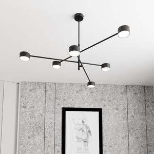 EMIBIG LIGHTING Viseća lampa Natsu, duljina 84 cm, metalna, 6 žarulja., prigušiva, Crno, Dnevni boravak/blagovaonica, Metal