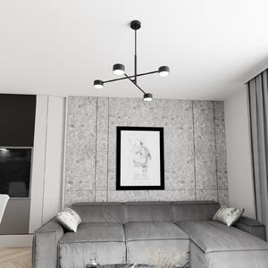 EMIBIG LIGHTING Viseća lampa Natsu, duljina 64 cm, metalna, 4 žarulje., prigušiva, Crno, Dnevni boravak/blagovaonica, Metal