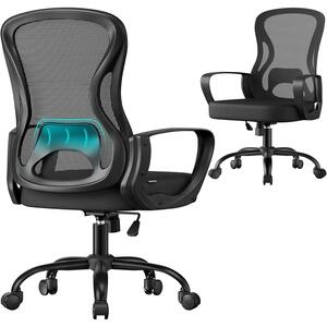Ergonomska crna mrežasta uredska stolica s kotačima