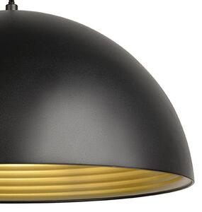 SLV viseća lampa Forchini M, 40 cm, crna/zlatna, metalna, prigušiva, Crno, Dnevni boravak/blagovaonica, Metal
