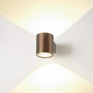 SLV Oculus LED zidna svjetiljka, Ø 9 cm, topla bijela, metal, prigušiva, Bakar, Dnevni boravak/blagovaonica, Aluminij