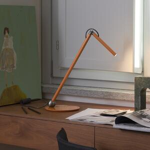 Oluce LED stolna lampa Calamaio, žuta boja senfa, metalna, visina 37 cm, Žuta, Dnevni boravak/blagovaonica, Metal