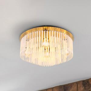 Globo Gorley stropna svjetiljka, zlatna/opal, Ø 50 cm, metal/staklo, prigušiva, Zlato / mjed, Dnevni boravak/blagovaonica, Staklo